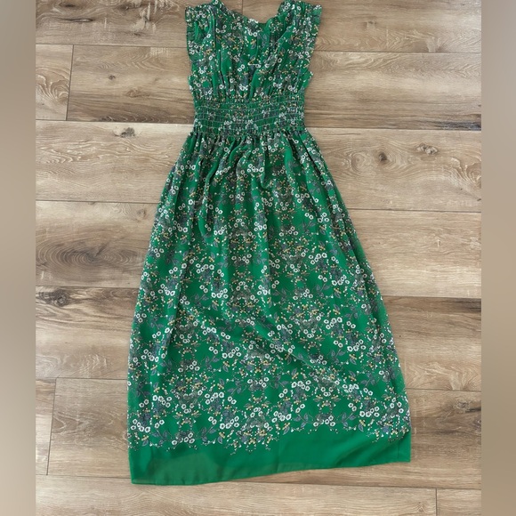 Beautiful green floral maxi dress - Picture 3 of 4